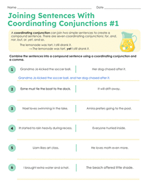 Joining Sentences With Coordinating Conjunctions #1