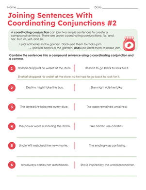 Joining Sentences With Coordinating Conjunctions #2