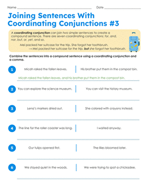 Joining Sentences With Coordinating Conjunctions #3