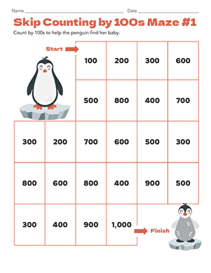 Skip Counting by 100s Maze #1