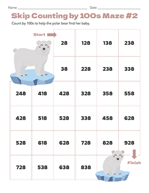Skip Counting by 100s Maze #2