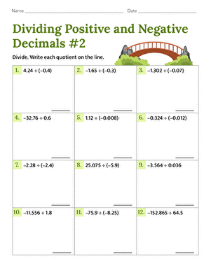 Dividing Positive and Negative Decimals #2
