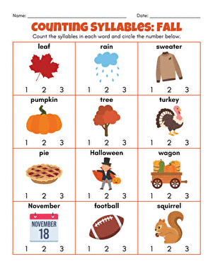 Counting Syllables: Fall