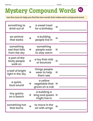 Mystery Compound Words #1