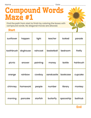 Compound Words Maze #1
