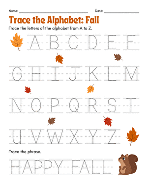 Trace the Alphabet: Fall