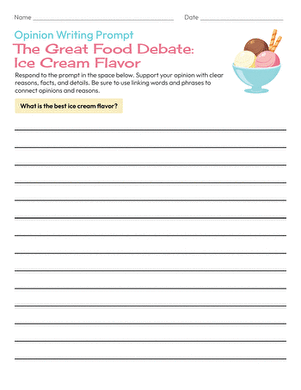 Opinion Writing Prompt: The Great Food Debate: Ice Cream Flavor