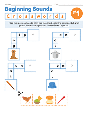 Beginning Sounds Crosswords #1