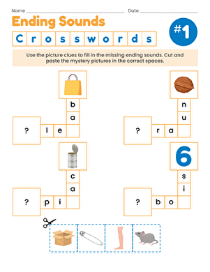 Ending Sounds Crosswords #1