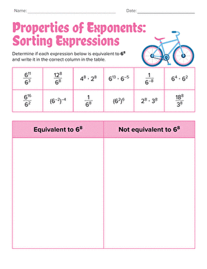 Properties of Exponents: Sorting Expressions