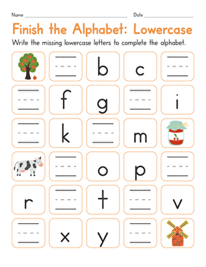 Finish the Alphabet: Lowercase