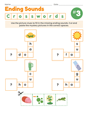Ending Sounds Crosswords #3