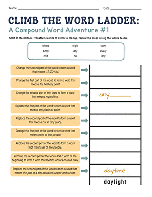 Climb the Word Ladder: A Compound Word Adventure #1