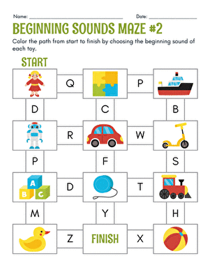 Beginning Sounds Maze #2