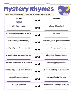 Mystery Rhymes
