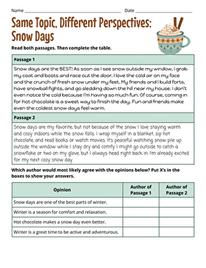 Same Topic, Different Perspectives: Snow Days