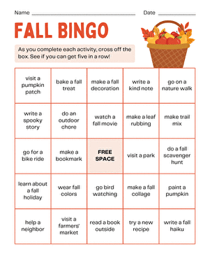 Fall Bingo