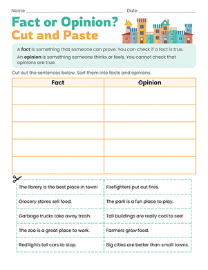 Fact or Opinion? Cut and Paste