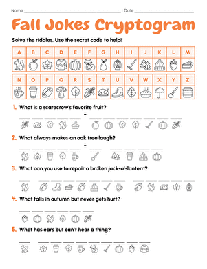 Fall Jokes Cryptogram