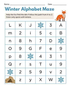 Winter Alphabet Maze