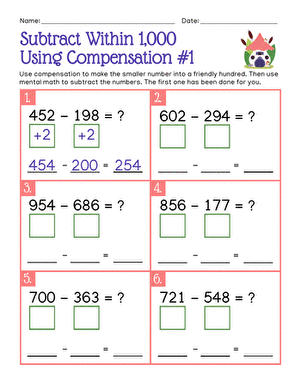 Subtract Within 1,000 Using Compensation #1