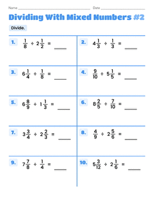Dividing With Mixed Numbers #2
