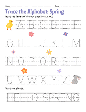 Trace the Alphabet: Spring