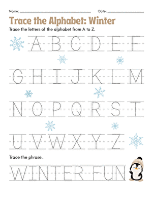 Trace the Alphabet: Winter