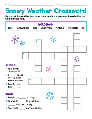 Snowy Weather Crossword