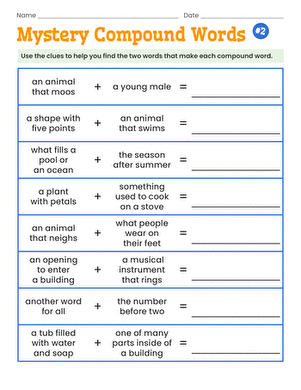 Mystery Compound Words #2