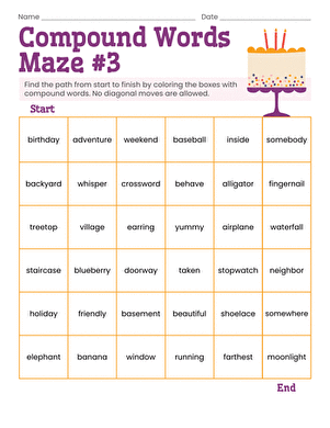 Compound Words Maze #3