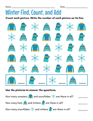 Winter Find, Count, and Add
