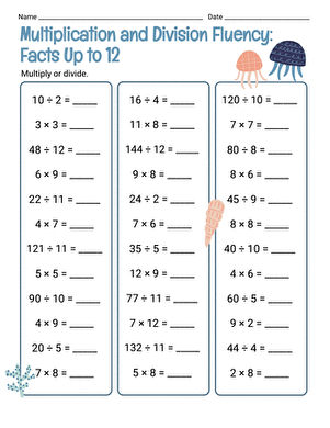 Multiplication and Division Fluency: Facts Up to 12 large image