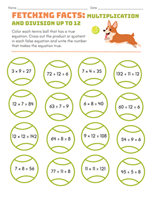 Fetching Facts: Multiplication and Division Up to 12 large image