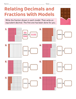 Relating Decimals and Fractions With Models