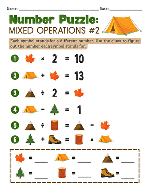 Number Puzzle: Mixed Operations #2