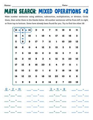 Math Search: Mixed Operations #2