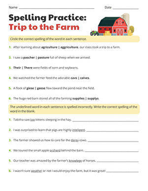 Spelling Practice: Trip to the Farm large image