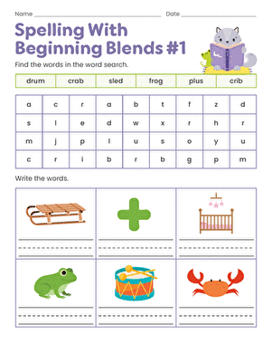 Spelling With Beginning Blends #1
