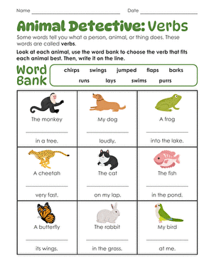 Animal Detective: Verbs