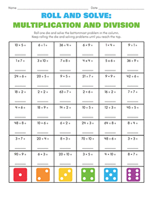 Roll and Solve: Multiplication and Division