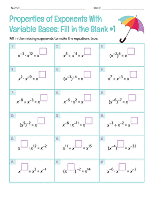 Properties of Exponents With Variable Bases: Fill in the Blank #1 large image