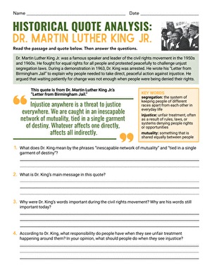Historical Quote Analysis: Dr. Martin Luther King Jr. large image
