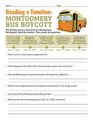 Reading a Timeline: Montgomery Bus Boycott