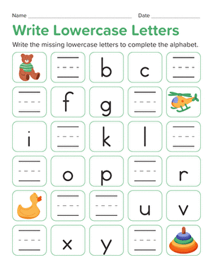 Write Lowercase Letters