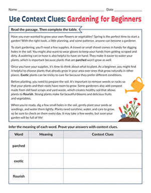 Use Context Clues: Gardening for Beginners