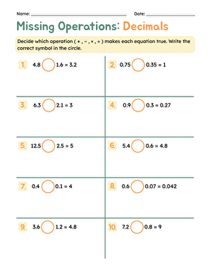 Missing Operations: Decimals large image