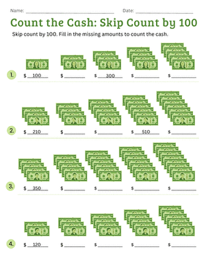 Count the Cash: Skip Count by 100 large image