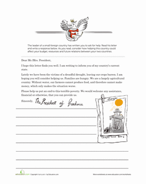 Letter to the President