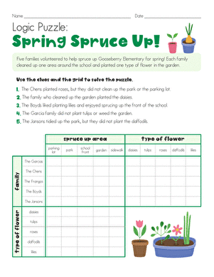 Logic Puzzle: Spring Spruce Up! large image